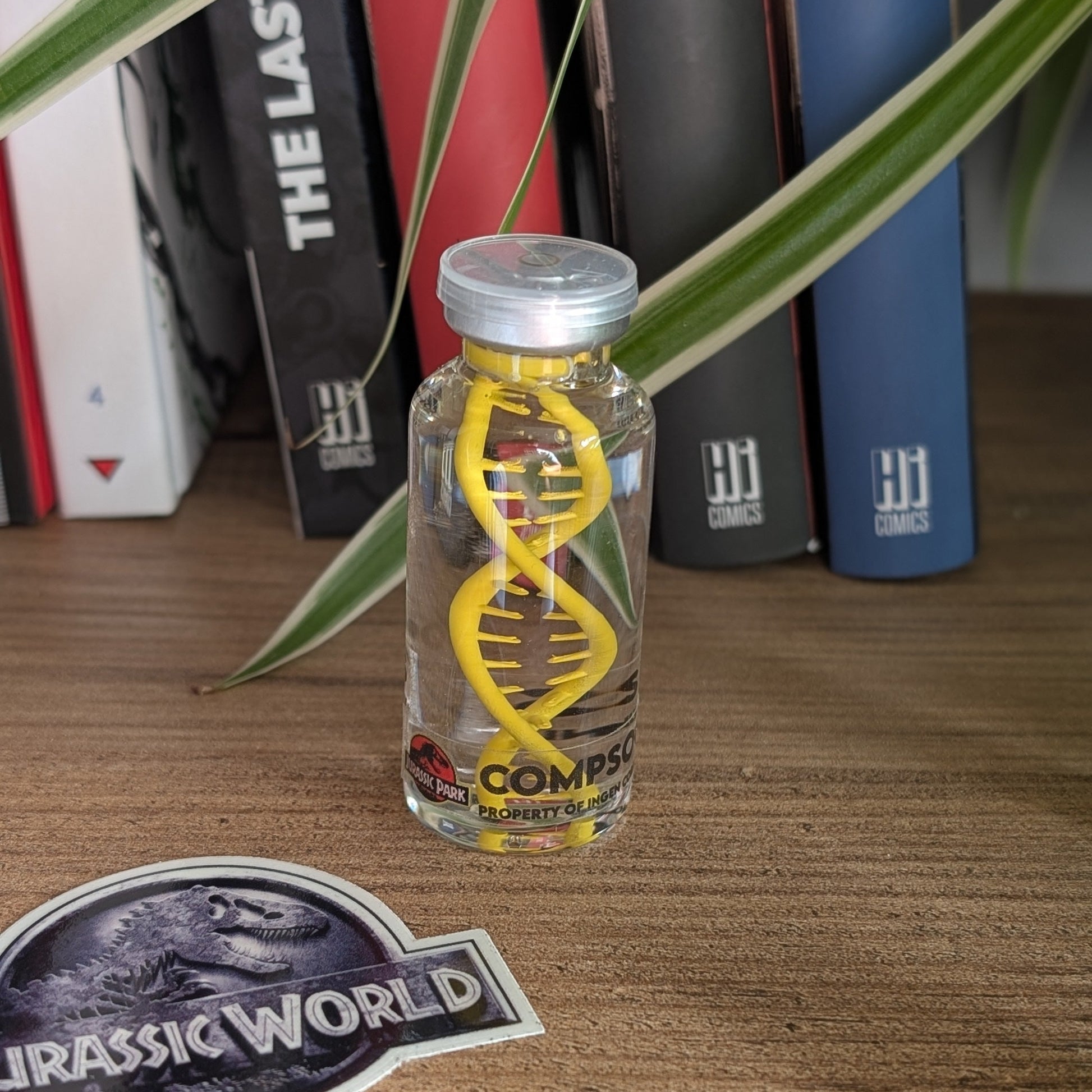 Fiole d'ADN de Compsognathus Jurassic Park en 30mL.