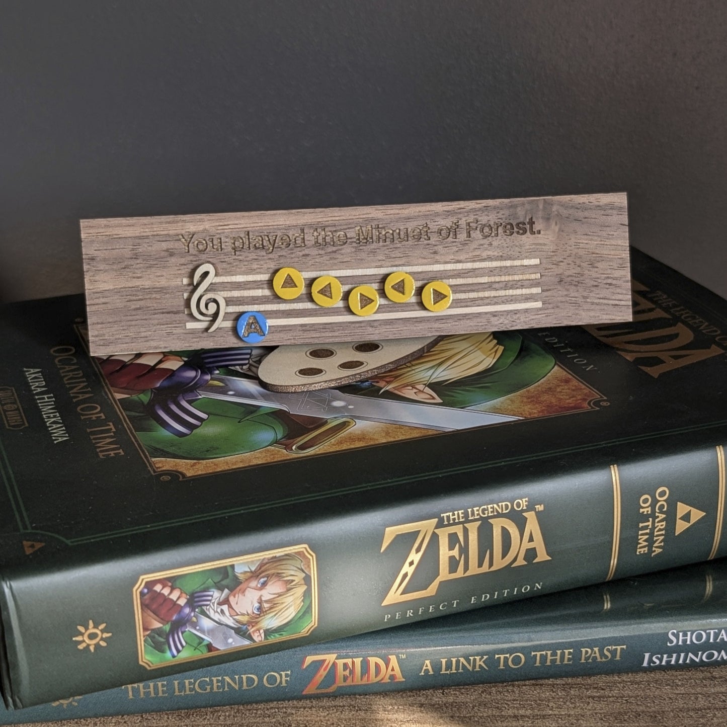Mélodie du Minuet de la Forêt présentée sur des livres Zelda Ocarina of Time