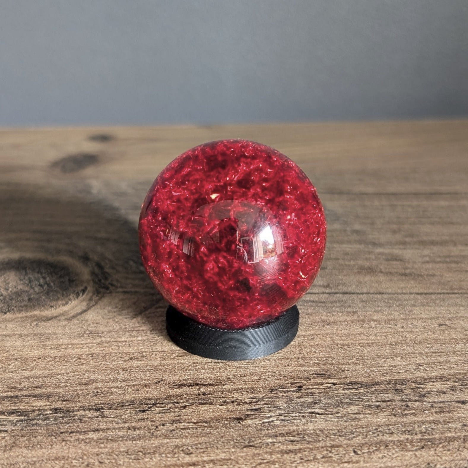 bille en verre craquelé façon matéria Final Fantasy rouge